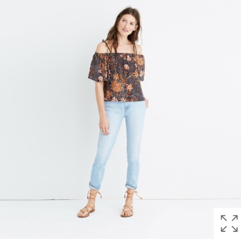 Madewell silk off the shoulder top